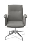 Кресло Лео Л HX4 без колес серо-коричневая CN6