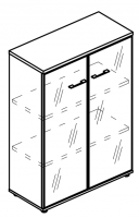 Шкаф средний двери стекло в алюминиевой рамке (топ ДСП) МР 9465