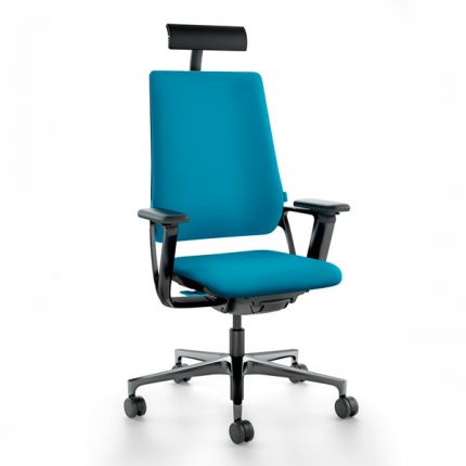 Кресло для руководителя Connex2 со средней спинкой натуральная кожа / черная 4880