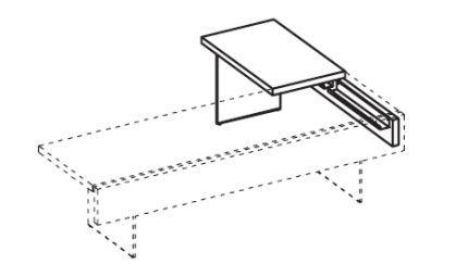Приставка к столу руководителя левосторонняя светло-серый (керамогранит)