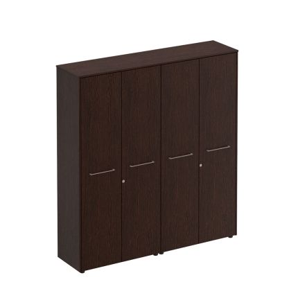 Шкаф комбинированный высокий (закрытый + одежда ) венге тёмный