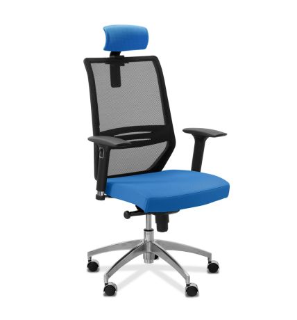 Кресло Aero lux подголовник сетка/ткань TW / черная/ синяя