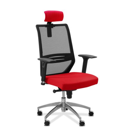 Кресло Aero lux подголовник сетка/ткань TW / черная/красная