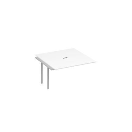 Секция стола для переговоров опоры DUE белый премиум / металлокаркас серый