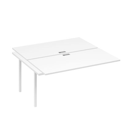 Секция стола на металлокаркасе DUE (2х160) белый премиум / металлокаркас белый