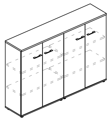 Шкаф средний комбинированный закрытый (топ ДСП)  вяз либерти / вяз либерти