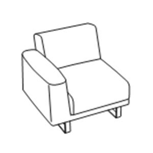 Кресло  с правым подлокотником ткань / B01/010