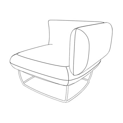 Кресло подлокотник левый ткань рогожка / kiton05
