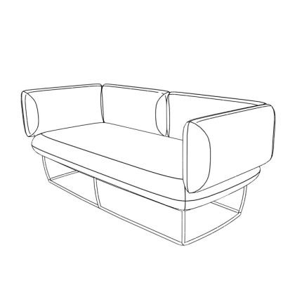 2х местный диван с подлокотниками ткань рогожка / kiton04