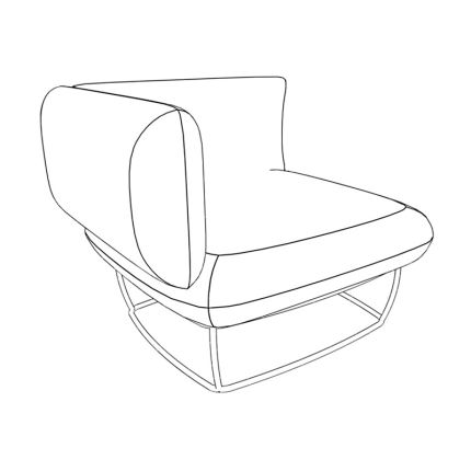 Кресло подлокотник правый ткань рогожка / kiton10