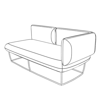 2-х местный диван подлокотник левый ткань рогожка / kiton01