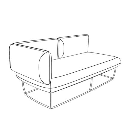 2-х местный диван подлокотник правый ткань рогожка / kiton01