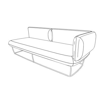 3-х местный диван подлокотник левый ткань рогожка / kiton12
