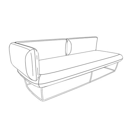 3-х местный диван подлокотник правый ткань рогожка / kiton07
