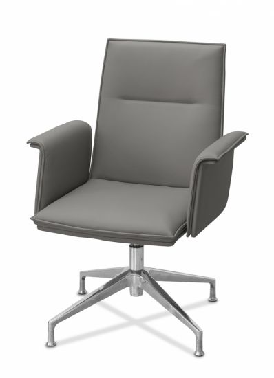 Кресло Лео Л HX4 без колес серо-коричневая CN6