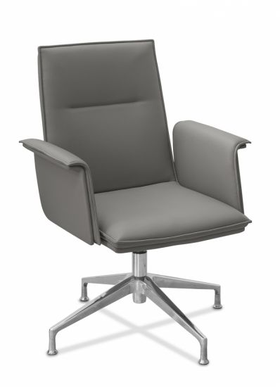 Кресло Лео Л HX4 без колес серо-коричневая CN6