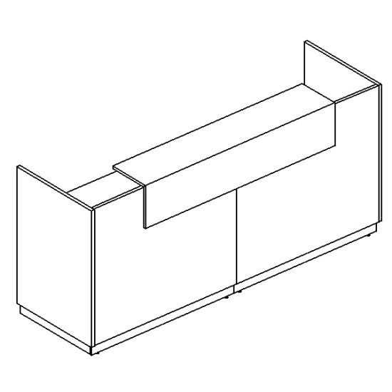 Стойка ресепшен прямая белый премиум / белый премиум / белый премиум
