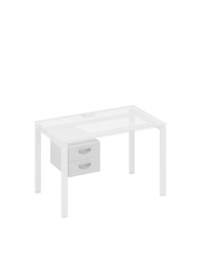 Тумба подвесная 2-ящичная (для стола 70) белый премиум