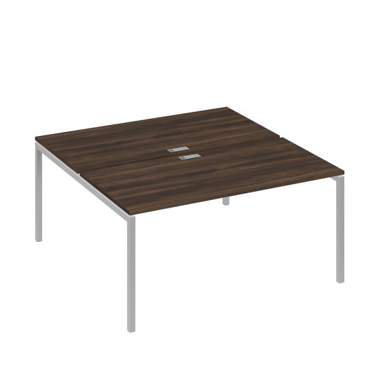 Рабочая станция (2х160) с металлокаркасом DUE дуб ристретто/ металлокаркас серый