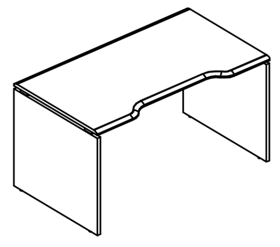 Стол эргономичный Симметрия на каркасе ДСП (2 скоса) вяз либерти / вяз либерти