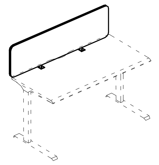 Экран фронтальный тканевый для стола 160 серый / металлокаркас антрацит