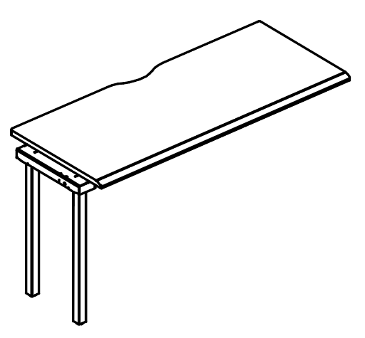 Секция рабочей станции на каркасе МТ 1 скос  вяз либерти / белый, вставка белая