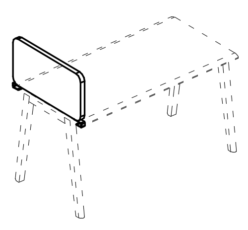 Экран настольный торцевой тканевый мягкий для стола 80 фисташковый / металлокаркас белый