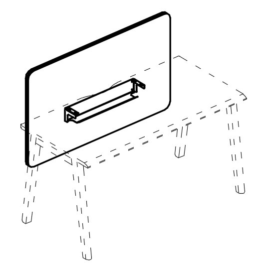 Экран для стола 160 тканевый с наполнителем с кабель-каналом синий / металлокаркас белый