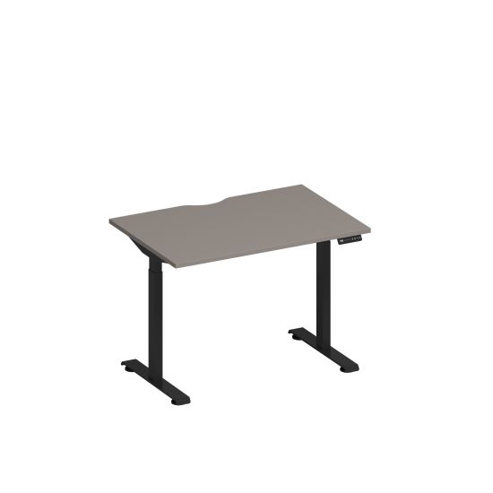 Стол письменный на электроприводе с вырезом мокко премиум / черный гладкий