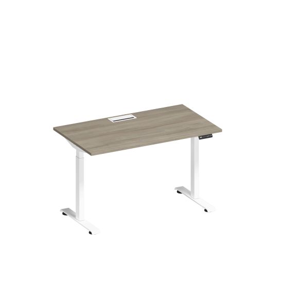 Стол письменный на электроприводе с заглушкой вяз либерти/ белый гладкий