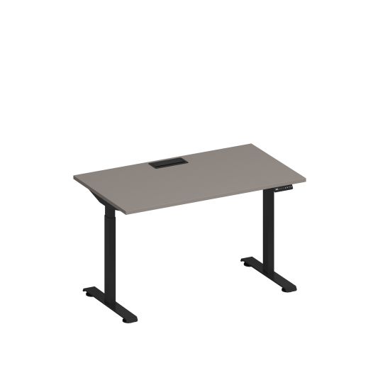 Стол письменный на электроприводе с заглушкой мокко премиум / черный гладкий
