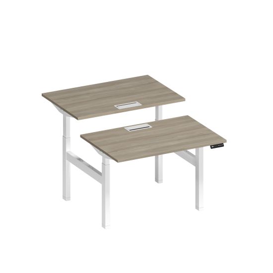 Рабочая станция на электроприводе с заглушками вяз либерти/ белый гладкий