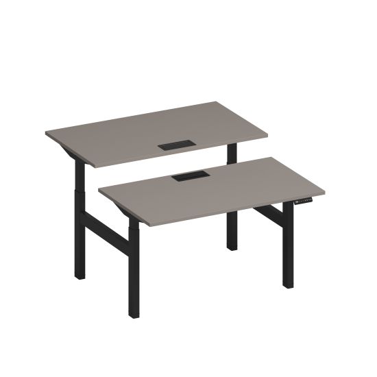 Рабочая станция на электроприводе с заглушками мокко премиум / черный гладкий