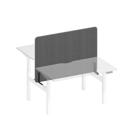 Экран настольный фронтальный тканевый серый (Bahama Grey) / черный гладкий